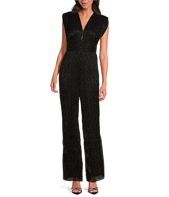 ELAN Spec Low V Neck Sleeveless Jumpsuit Dillard s