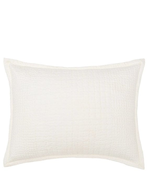 ELISABETH YORK Willa Ivory Cotton Voile Pillow Sham, Ivory - Image 1