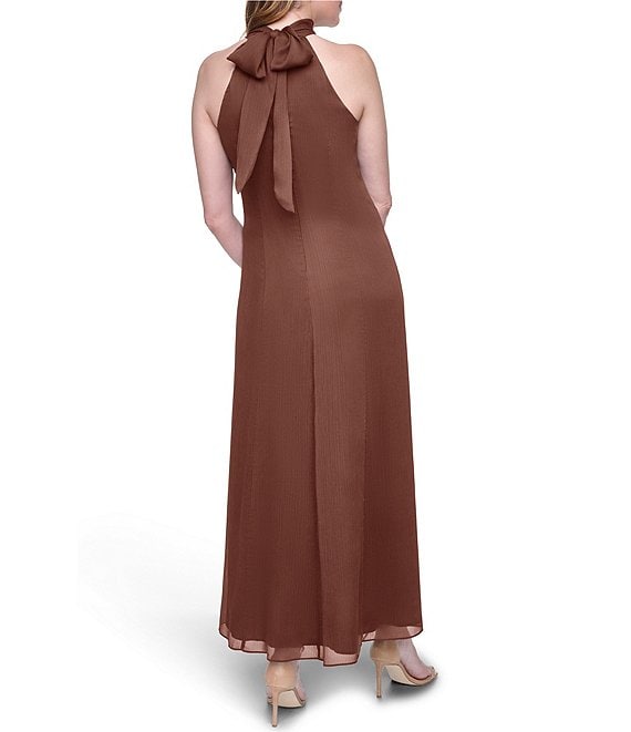 eliza j cascading ruffle maxi dress Eliza J Halter Chiffon Cascading Ruffle Maxi Dress, Womens, 6, Teal