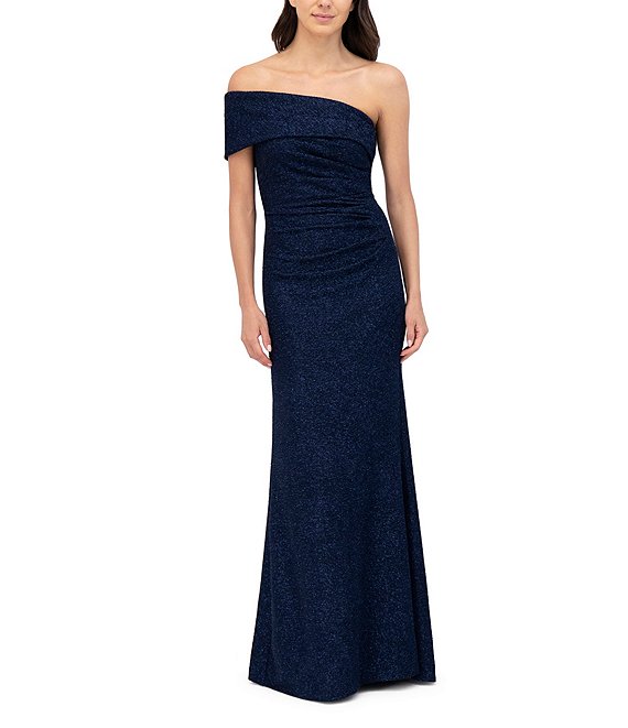 Eliza J One Sleeve Shimmer Knit Mermaid Gown | Dillard's Eliza J One Sleeve Shimmer Knit Mermaid Gown | Dillard's