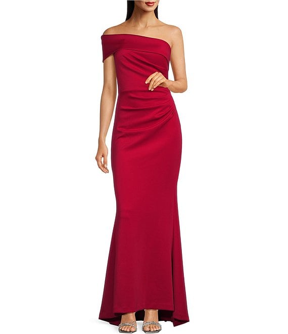 Eliza J Stretch Off-the-Shoulder Sleeveless Gown | Dillard's