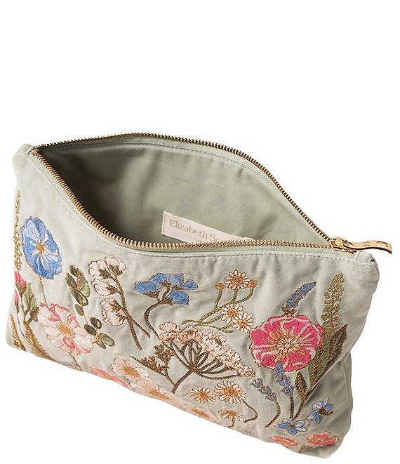 Elizabeth Scarlett Pressed Flowers Velvet Everyday Pouch | Dillard's