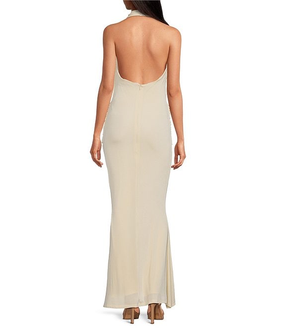 elliatt halter dress Simone Cowl Neck Sleeveless Dress, Womens, L, Butter Yellow 狗20
