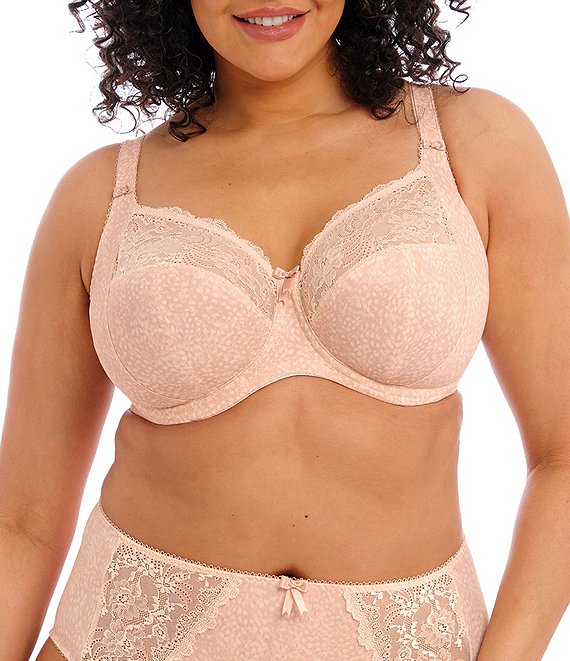 Color:Cameo Rose - Image 1 - Morgan Lace-Trimmed Full-Busted Contour U-Back Underwire Bra