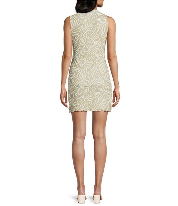 zebra mesh mini dress Sexy Black Zebra Mini Dress: Flattering Tassel Diamond Cutouts White / M