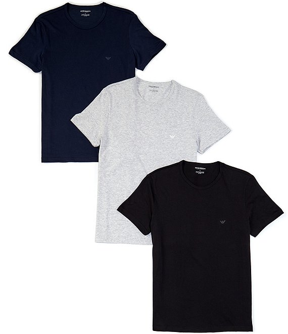 Emporio Armani Pure Cotton Crewneck T-shirts 3-Pack | Dillard's