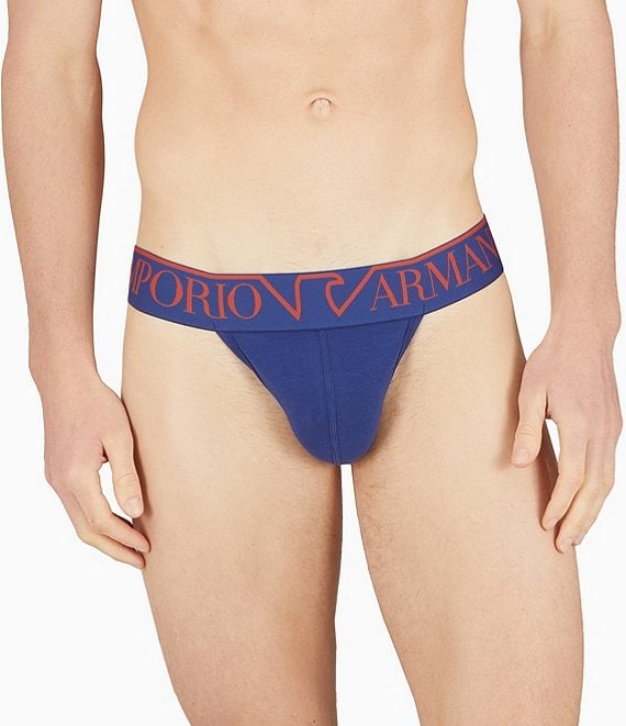 Emporio Armani Stretch Cotton Knit Printed Logo Jockstrap Dillard s