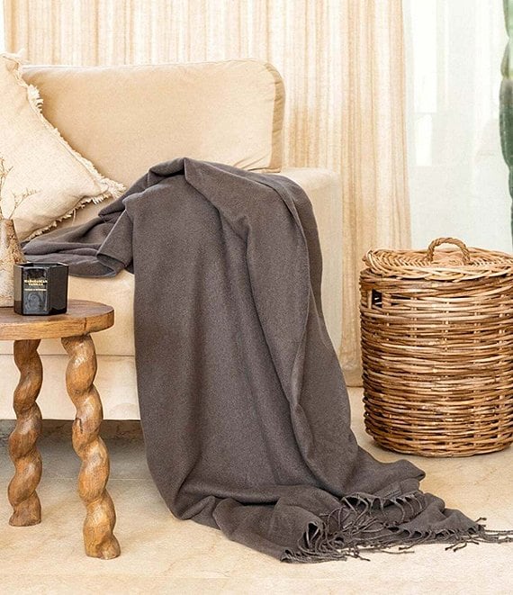 ettitude Vegan Cashmere CleanBamboo® Throw, Slate - Image 1