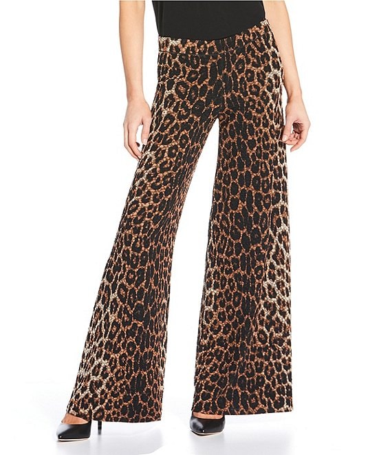 Eva Varro Animal Print Elastic Waist Wide Leg Pants, Brooke Pebbles - Image 1