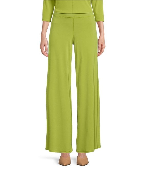 Eva Varro Knit Jersey Straight Wide-Leg Pull-On Pants | Dillard's