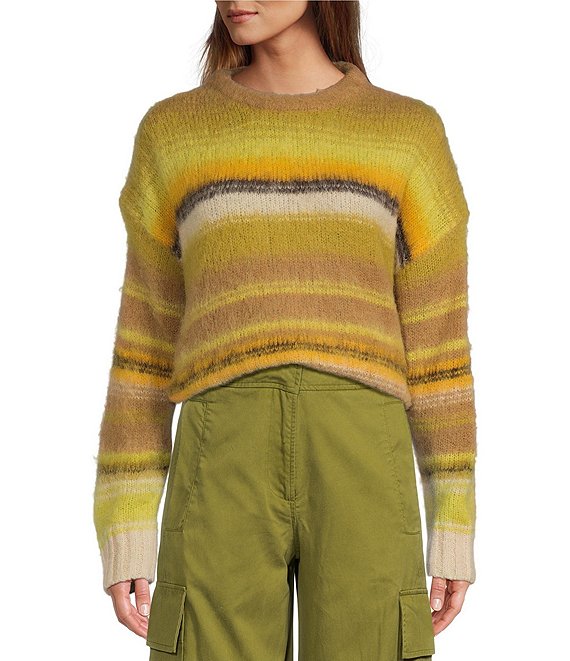 Every Fuzzy Vintage Stripe Crew Neck Long Sleeve Sweater XL