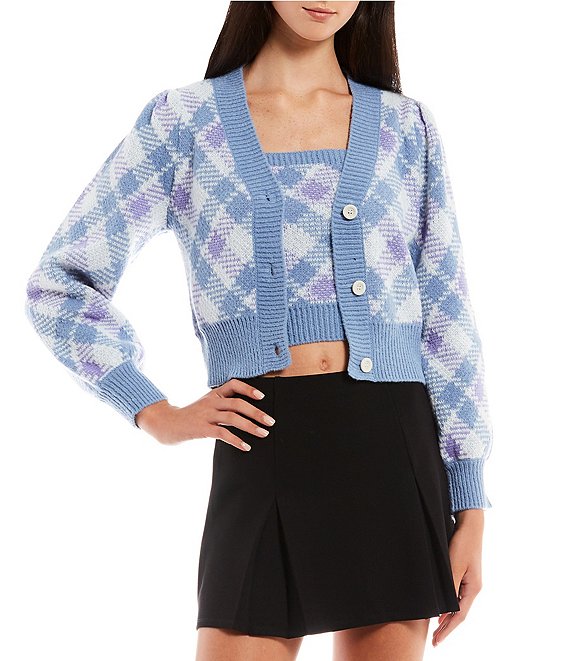 Evolutionary Argyle Sweater-Knit V-Neck Cardigan | Dillard's