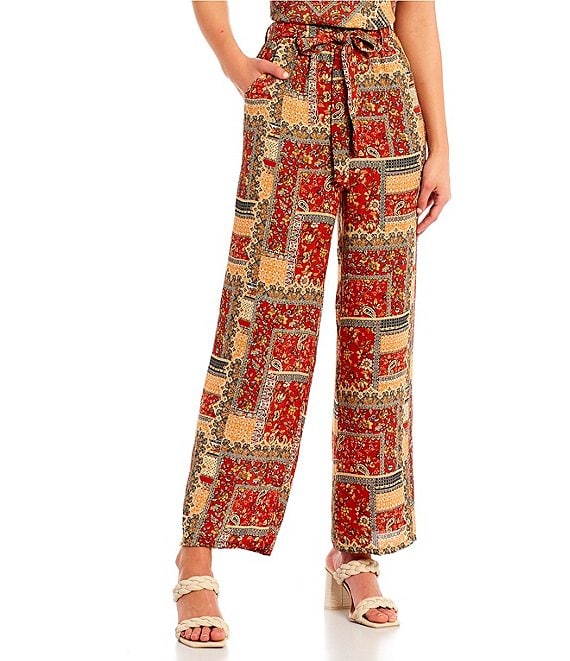 Evolutionary Coordinating High Rise Patchwork Print Palazzo Pants ...