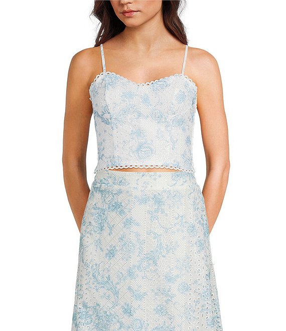 Evolutionary Embroidered Eyelet Bustier Top