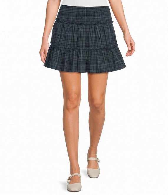 Evolutionary Plaid Ruffle Skirt
