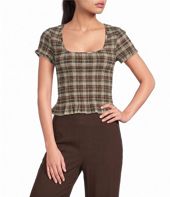 Evolutionary Striped Short Sleeve Ruched Top