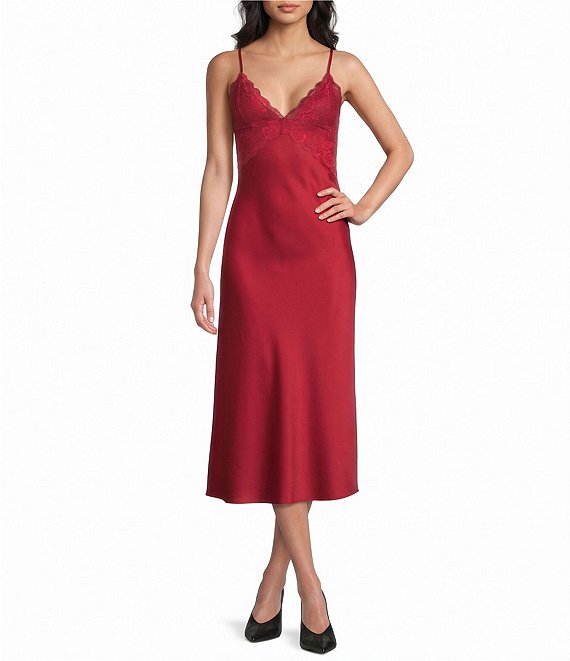 Evolutionary V-Neck Sleeveless Satin Lace Dress