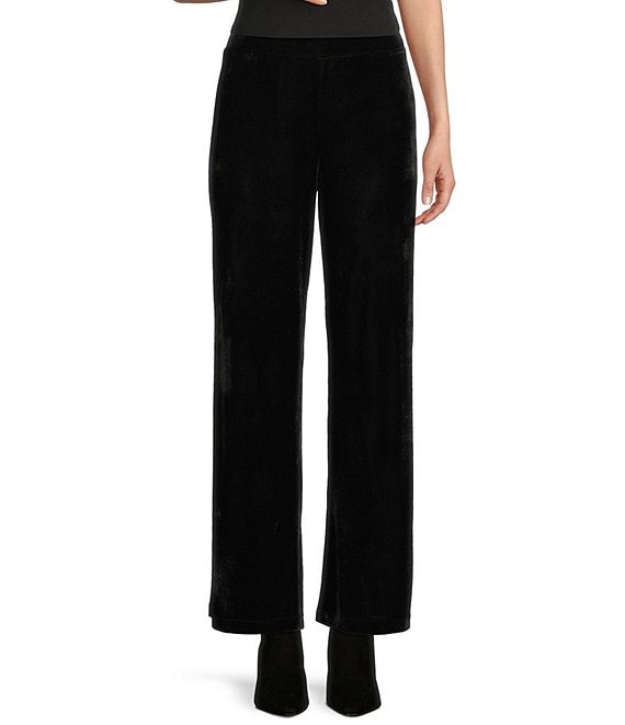 Evolutionary Velvet Mid Rise Pull-On Pants, Black - Image 1