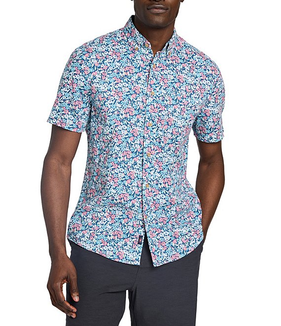 Faherty Breeze Floral Print Short Sleeve Woven Shirt | Dillard's