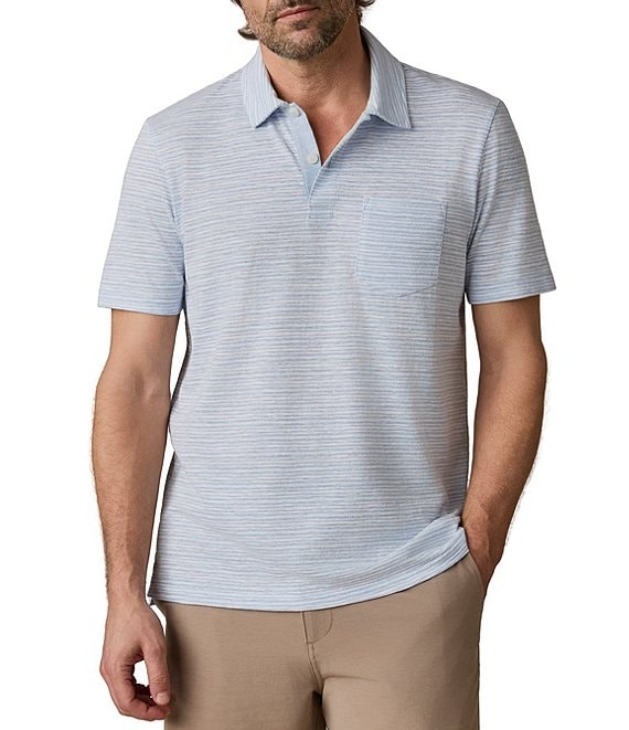 Faherty Breeze Stripe Short Sleeve Polo Shirt