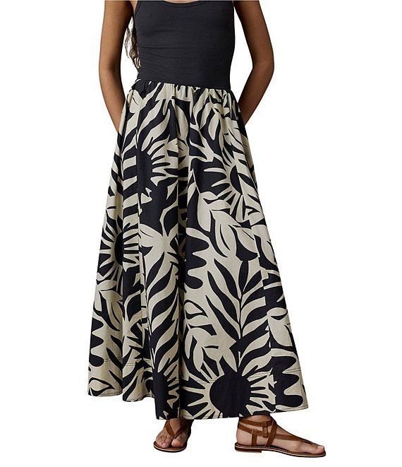 Faherty Coastal Nera Woven A-Line Coordinating Maxi Skirt