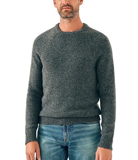 Color:Charcoal Night - Image 1 - Donegal Wool Crew Sweater