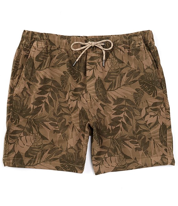 Faherty Essential 6.5#double; Inseam Olive Jungle Tropical Shorts