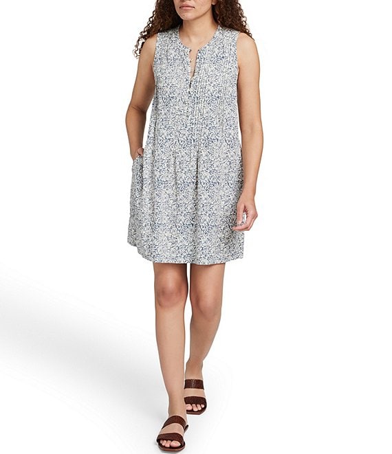 Faherty Isha Crew Neck Sleeveless Shift Dress