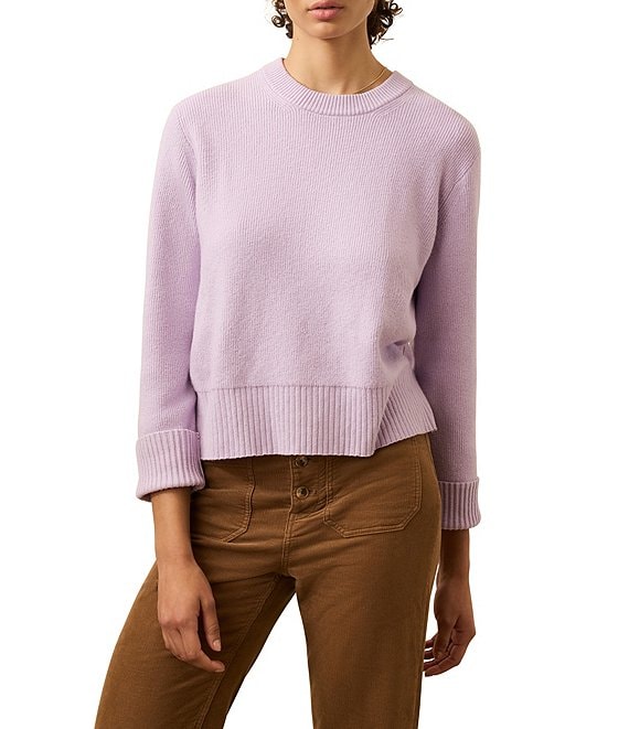 Faherty Jackson Organic Cotton Blend Essential Knit Crew Neck Long Sleeve Sweater