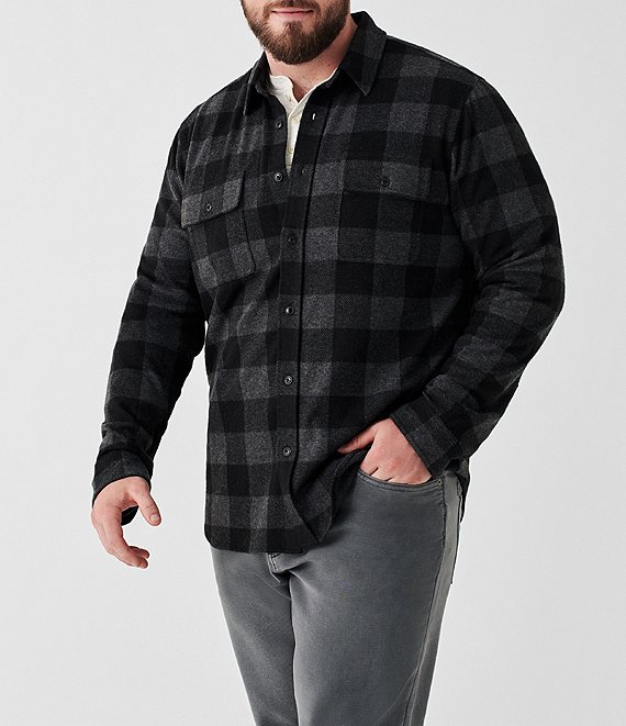 Color:Charcoal Black Buffalo - Image 1 - Legend Long-Sleeve Woven Sweater Shirt