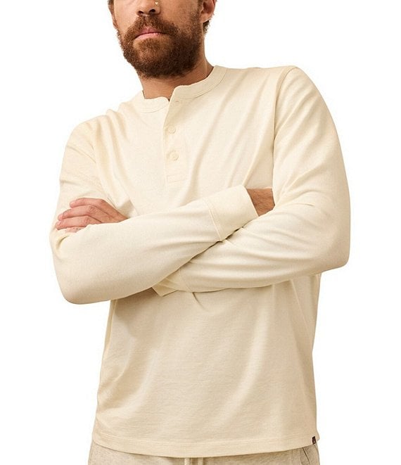 Faherty Long Sleeve Waffle Henley Shirt