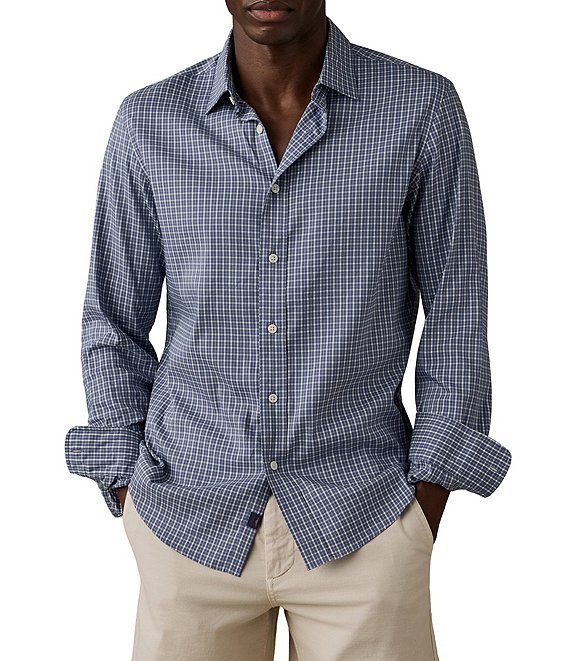 Faherty Movement Check Pattern Long Sleeve Woven Shirt