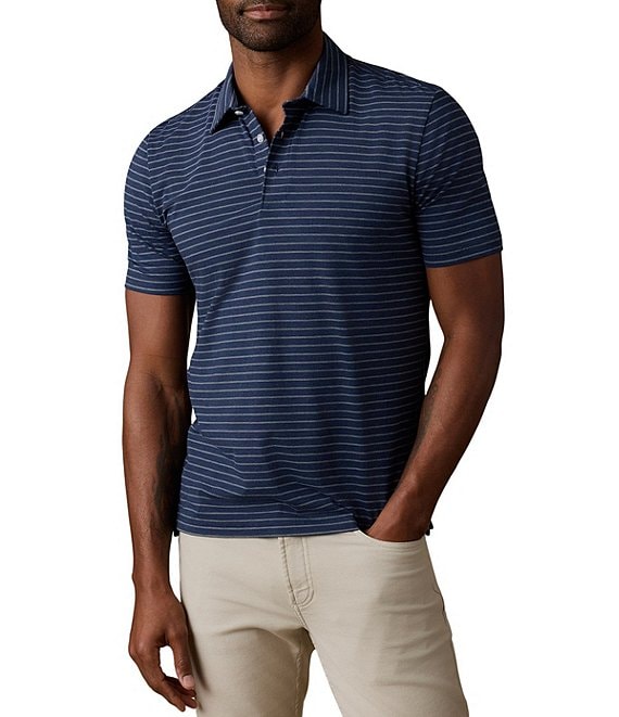 Faherty Movement Thin Stripe Short Sleeve Polo Shirt