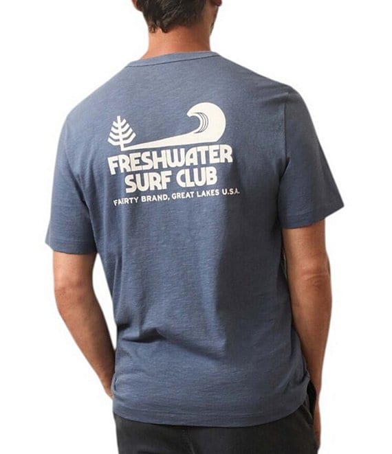 Faherty Sunwashed Organic Cotton Graphic Short Sleeve T-Shirt, Dusk - Image 1