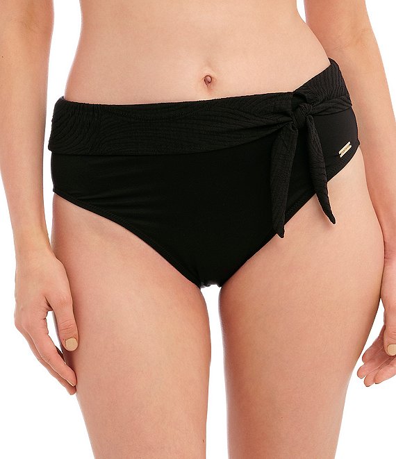 Fantasie Ottawa Solid High Waist Folded Side Tie Bikini Swim Bottom