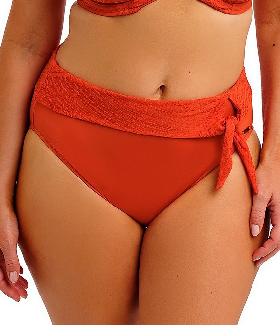 Fantasie Ottawa Solid High Waist Folded Side Tie Bikini Swim Bottom