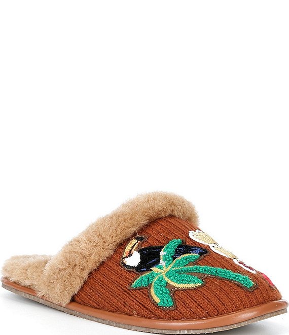 Farm Rio Shearling Crochet Hotel Slippers