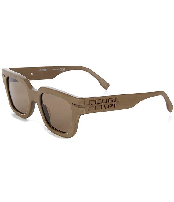 Color:Truffle - Image 1 - Unisex Fendigraphy 51mm Geometric Sunglasses
