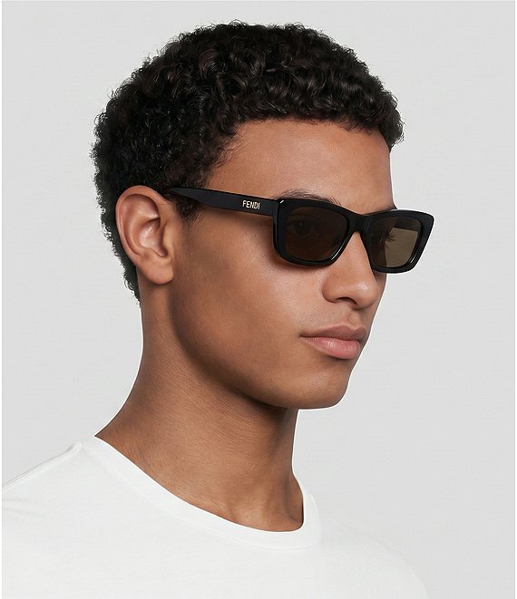 FENDI Unisex Lettering 53mm Geometric Sunglasses | Dillard's