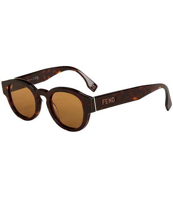 FENDI Unisex Signature 48mm Round Sunglasses