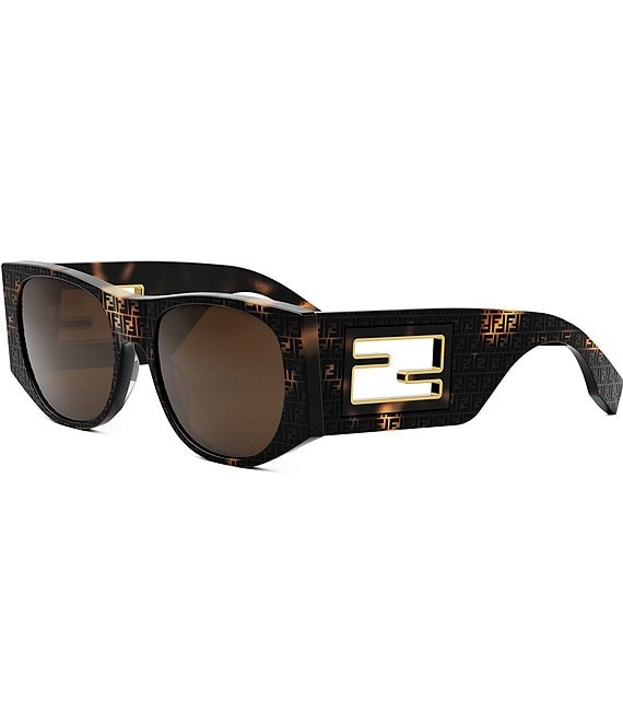 FENDI Baguette FE40013U 30G Gold Square Sunglasses with Brown Logomania  Lenses - US