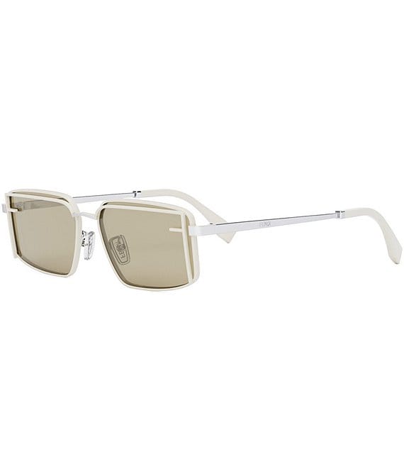 Color:Cream - Image 1 - Women's FENDI First Sight 53mm Rectangle Sunglasses