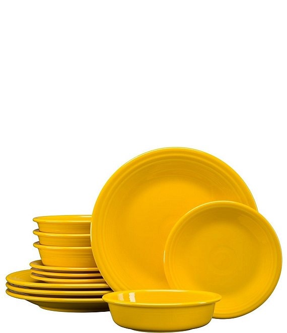 Color:Daffodil - Image 1 - 12-Piece Classic Dinnerware Set
