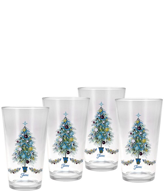 Fiesta Blue Christmas Tree Highball Glasses, Set of 4 | Dillard's