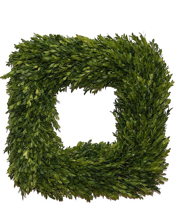 Fig & Dove 18#double; Square Boxwood Wreath