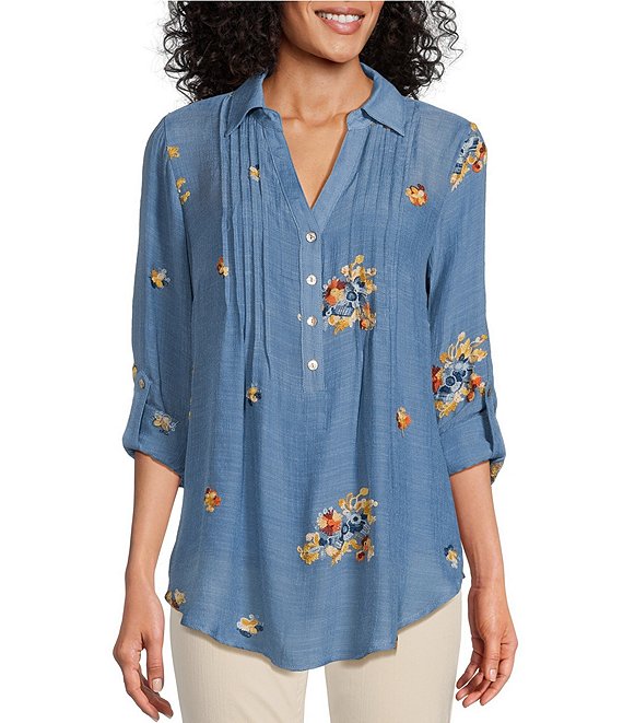 Product Name: *Rayon Embroidered Half Sleeves Tunic/Top For Women