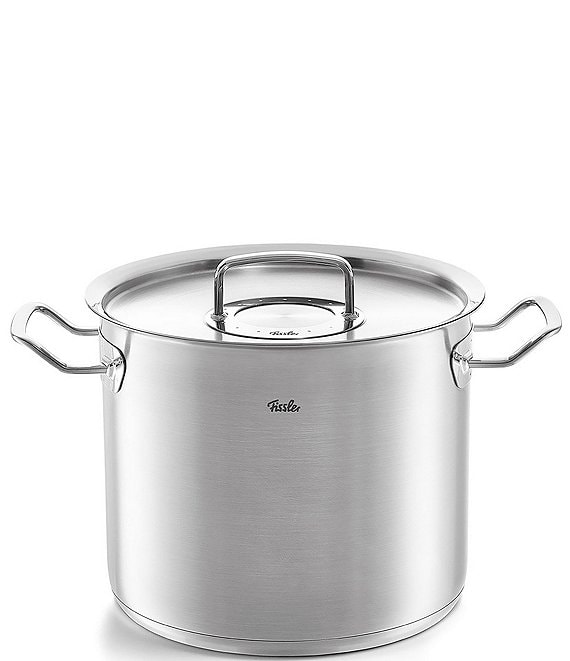 Color:Silver - Image 1 - Original-Profi Collection Stainless Steel High 9.6-qt Stock Pot with Lid