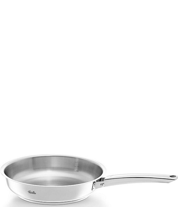 Color:Silver - Image 1 - Steelux® Pro Stainless Steel 9.5#double; Fry Pan
