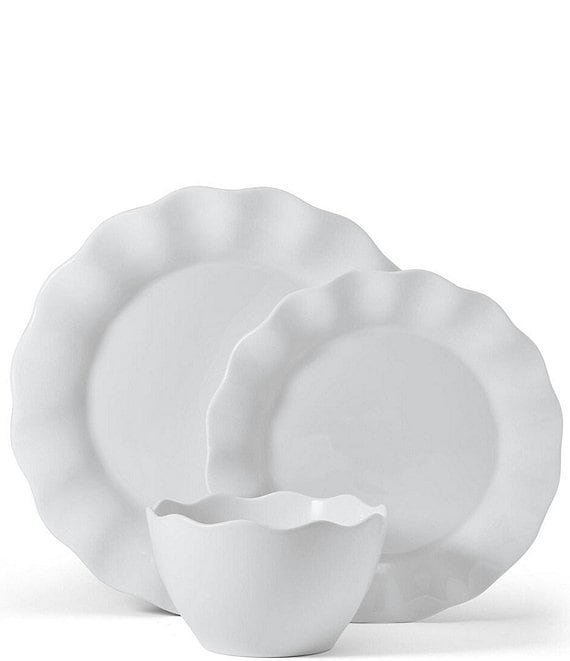 Fitz and Floyd Everyday Collection Scalloped 12-Piece Dinnerware Set, Service for 4