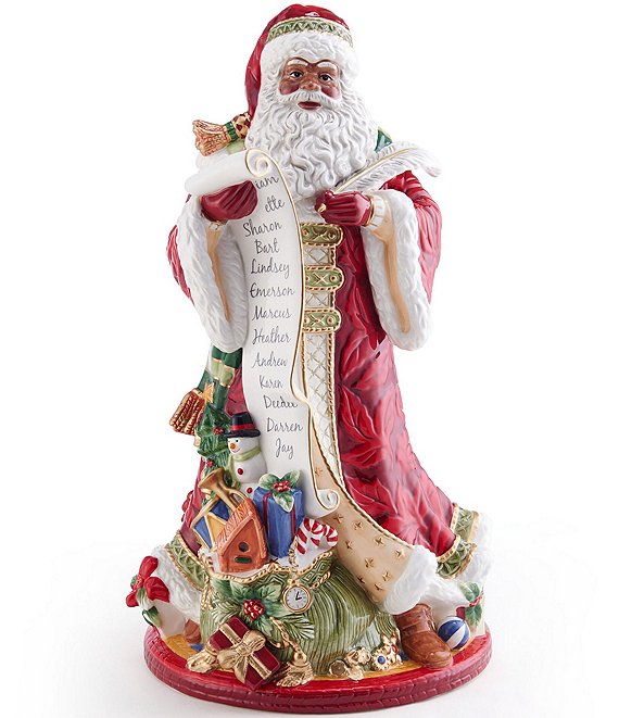 Fitz and Floyd Holiday Home Collection African American Santa Figurine